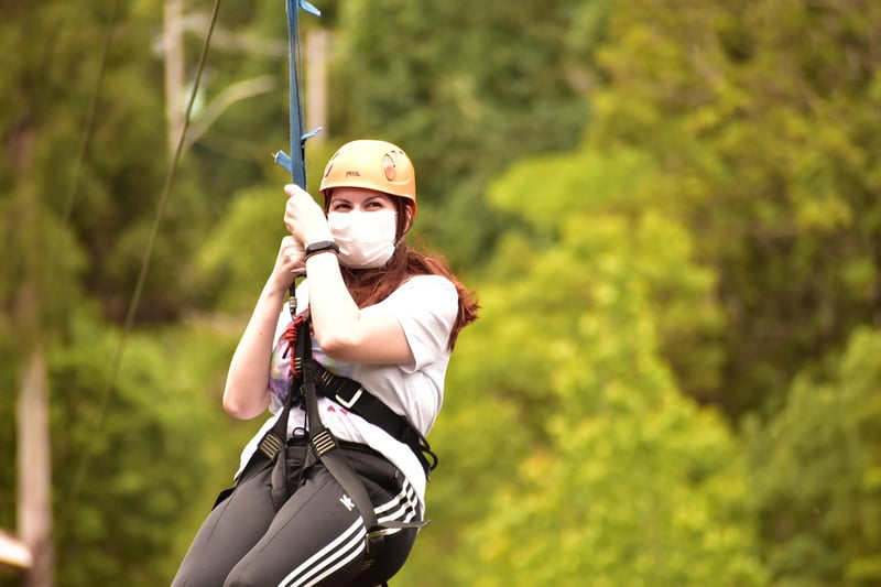 Ziplining through the forest